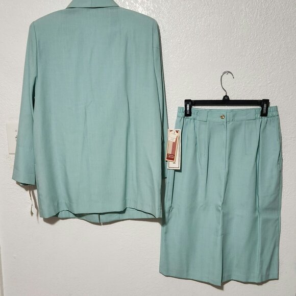 NWT NEW POTOMAC Collection Sea Green Womens Skirt Suit w/ Jacket Size 12 - Picture 2 of 10